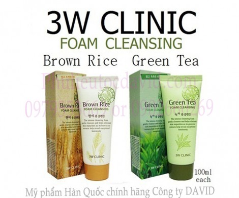 Sữa rửa mặt 3W CLINIC - Trà Xanh Green tea  Foam Cleansing