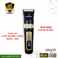 Tông đơ cắt tóc ANDY AD-910 có 4 cấp độ điều chỉnh êm và mạnh